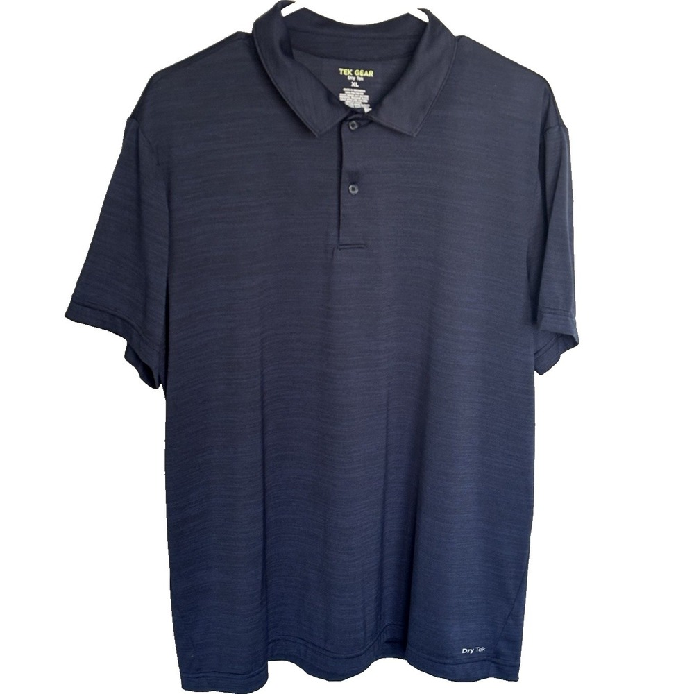 Tek Gear Dry Tek Men XL Short Sleeve Polo Shirt Collar 3 Button Polyester - Picture 2 of 11
